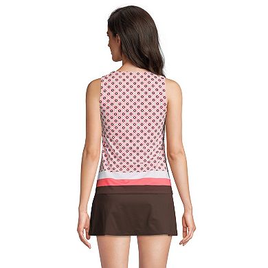 Women's Lands' End D-Cup UPF 50 High Neck Tankini Top