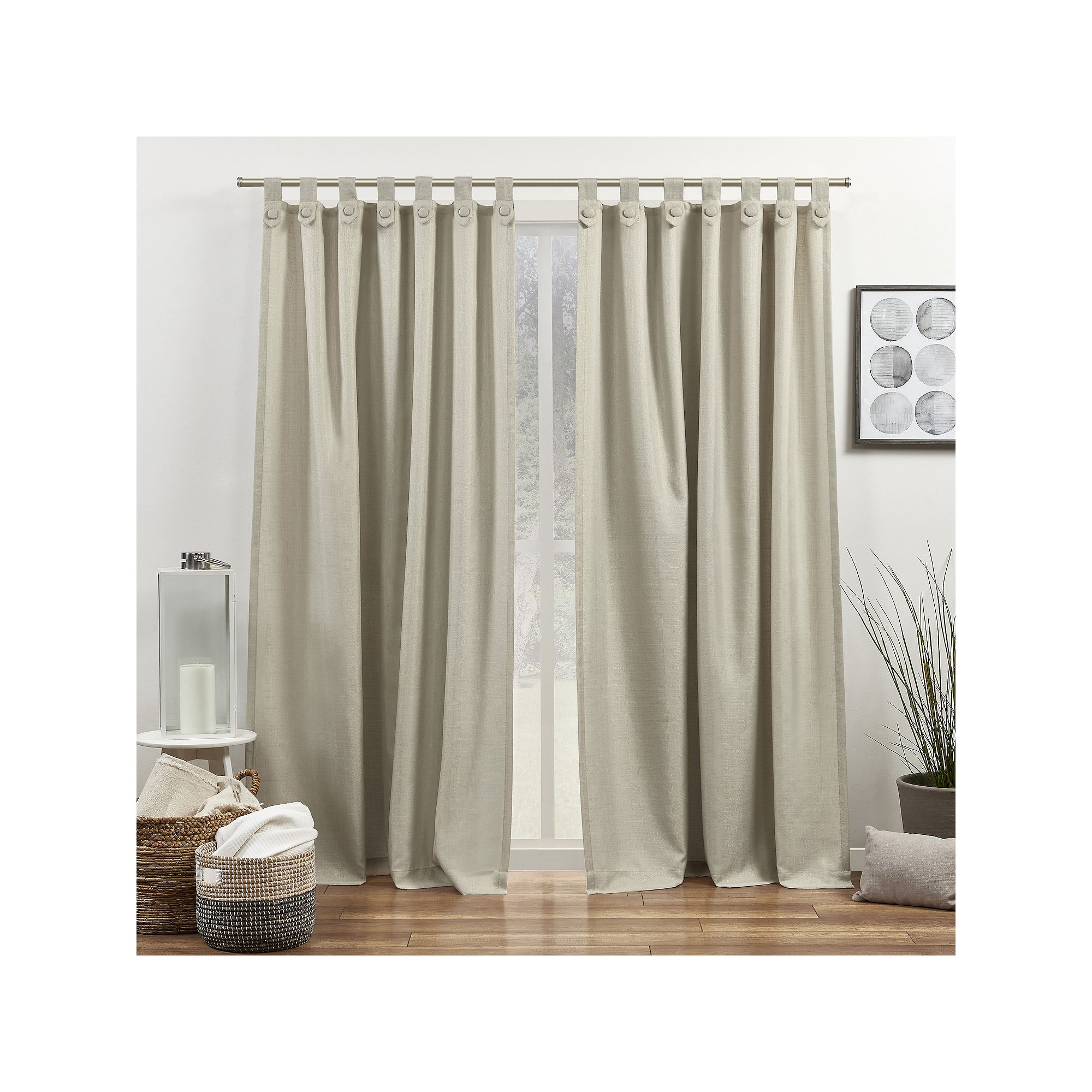 Exclusive Home Curtains Loha Tuxedo Tab Top Curtain 2-panel Window Curtain 