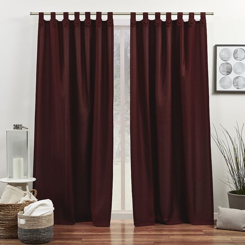 Exclusive Home Loha Tuxedo Tab Top Curtain Panel Pair  54 x84   Radiant Red