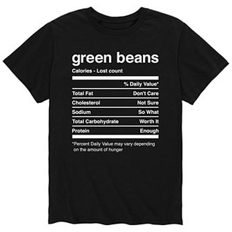 Men's Green Beans Nutrition Facts Tee