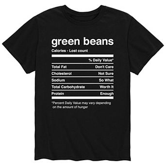 Men's Green Beans Nutrition Facts Tee