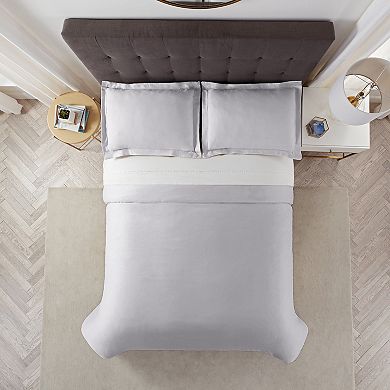 Serta X Comfort Solid 500 Thread Count Duvet Cover Set with Shams