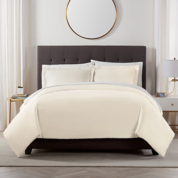 Serta X Comfort Solid 500 Thread Count Duvet Cover Set with Shams