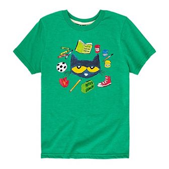 Boys 8-20 Pete the Cat With School Stuff Graphic Tee