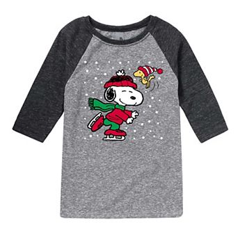 Boys 8-20 Peanuts Snoopy Holiday Raglan