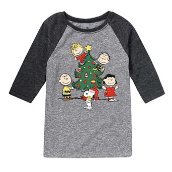Boys 8-20 Peanuts Oh Christmas Tree Raglan