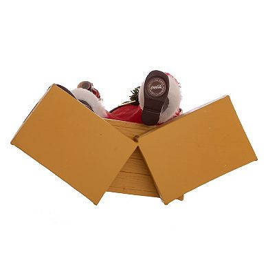 Kurt Adler 9" Coca-Cola Santa Sitting on Crates Table Decor