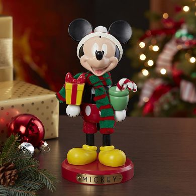 Disney 10" Mickey Mouse with Present Nutcracker by Kurt Adler