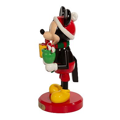 Disney 10" Mickey Mouse with Present Nutcracker by Kurt Adler