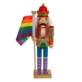 Gay Pride Flag Christmas Nutcracker Floor Decor