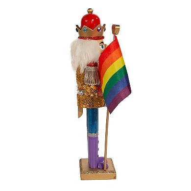 Gay Pride Flag Christmas Nutcracker Floor Decor