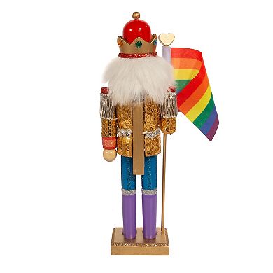 Gay Pride Flag Christmas Nutcracker Floor Decor
