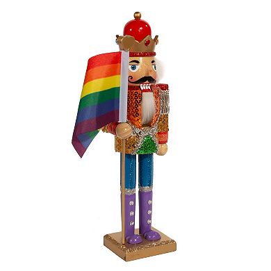Gay Pride Flag Christmas Nutcracker Floor Decor