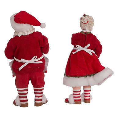 Fabriche Mr. and Mrs. Santa Christmas Table Decor 2-piece Set