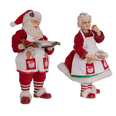 Fabriche Mr. and Mrs. Santa Christmas Table Decor 2-piece Set