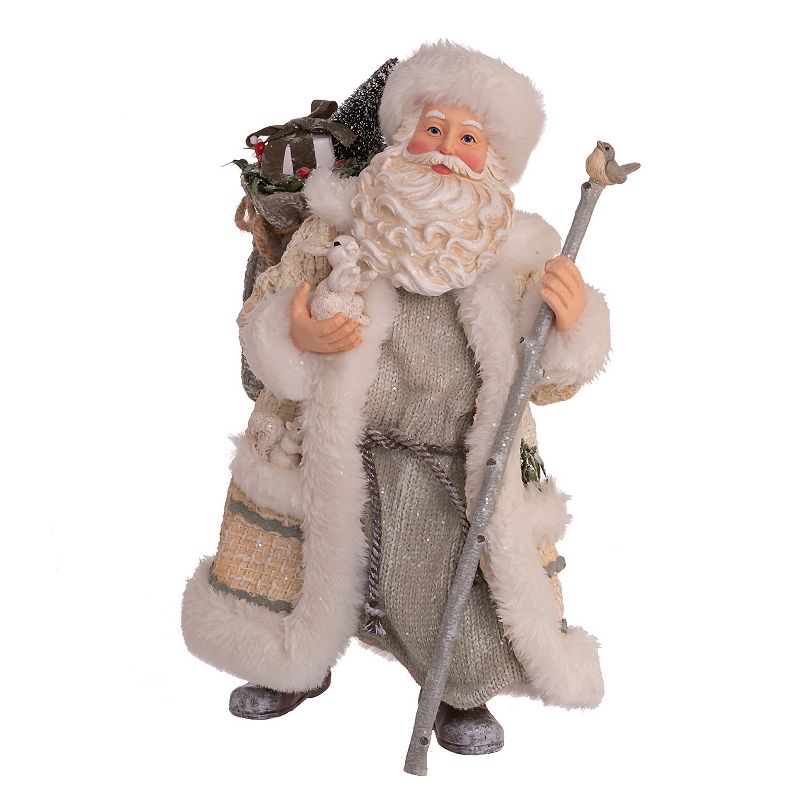 64201244 Fabriche Snowy Woods Santa Christmas Table Decor,  sku 64201244