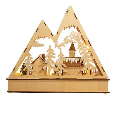 Light-Up Mountain Village Santa Christmas Table Decor