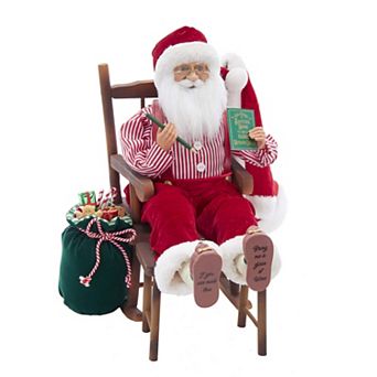 Kringle Klaus Santa Sitting in Chair Christmas Floor Decor