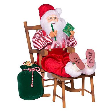 Kringle Klaus Santa Sitting in Chair Christmas Floor Decor