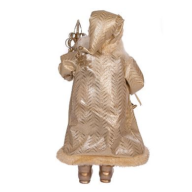 Light Gold Finish Santa Staff Christmas Floor Decor