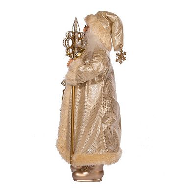 Light Gold Finish Santa Staff Christmas Floor Decor