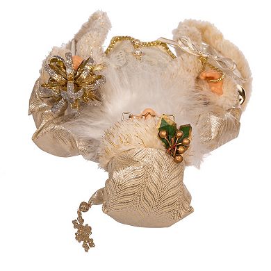 Light Gold Finish Santa Staff Christmas Floor Decor