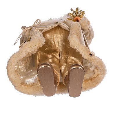 Light Gold Finish Santa Staff Christmas Floor Decor