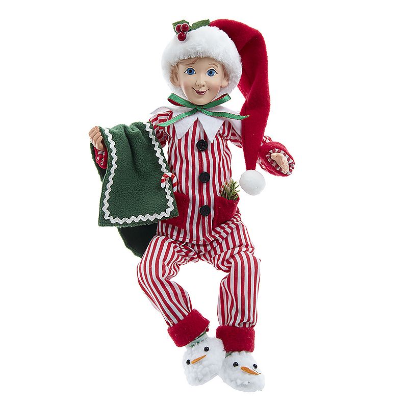 Kringle Klaus Elf Pajamas Christmas Ornament, Multicolor