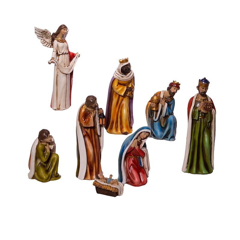 Christmas Nativity Table Decor 8-piece Set, Multicolor