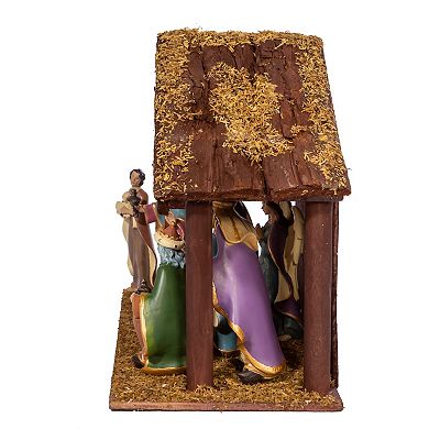 Christmas Nativity & Stable Table Decor 9-piece Set