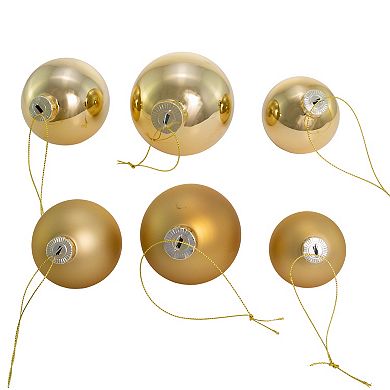 Shiny & Matte Champagne Gold Finish Ball Christmas Ornament 20-piece Set