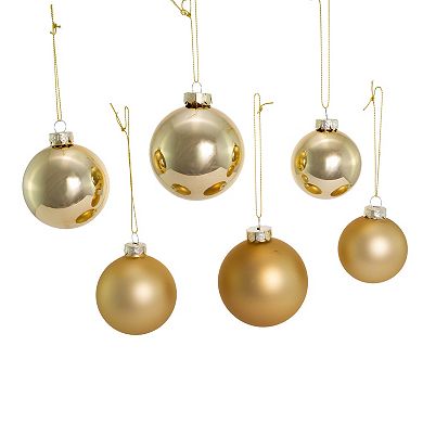 Shiny & Matte Champagne Gold Finish Ball Christmas Ornament 20-piece Set