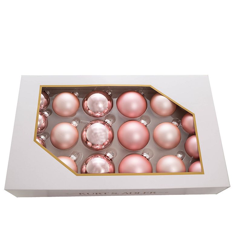 Shiny & Matte Pink Ball Christmas Ornament 20-piece Set