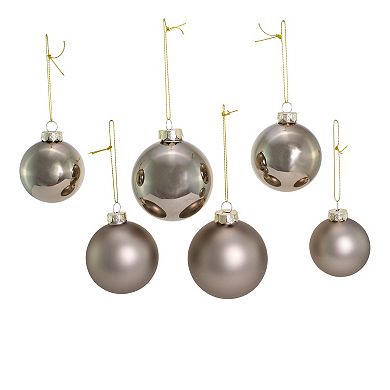 Shiny & Matte Pewter Finish Ball Christmas Ornament 20-piece Set