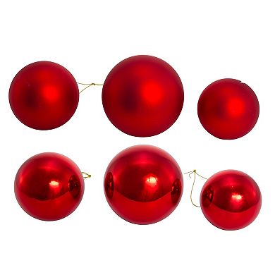 Shiny & Matte Red Ball Christmas Ornament 20-piece Set