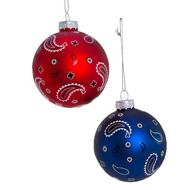 Bandana Style Ball Christmas Ornament 6-piece Set