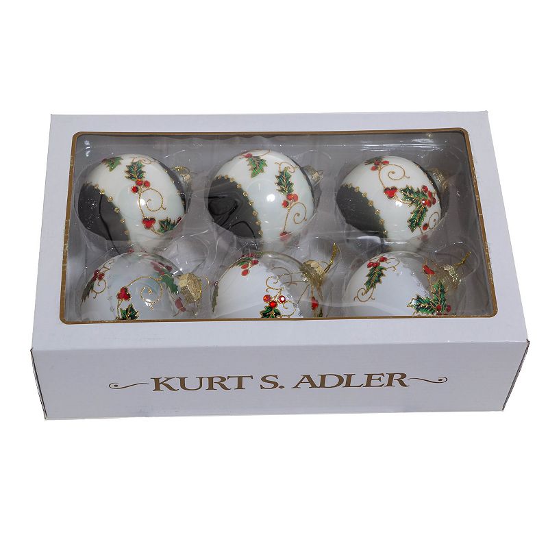 UPC 086131601514 product image for Holly Leaves Berries Ball Christmas Ornament 6-piece Set, Multicolor | upcitemdb.com