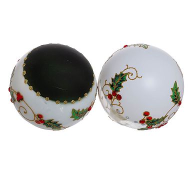 Holly Leaves Berries Ball Christmas Ornament 6-piece Set