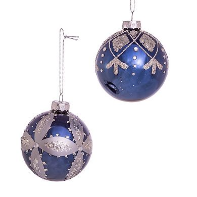 Navy Ball Christmas Ornament 6-piece Set