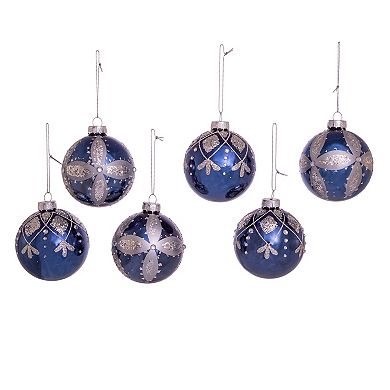 Navy Ball Christmas Ornament 6-piece Set