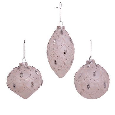 Jeweled Finial Christmas Ornament 3-Piece Set