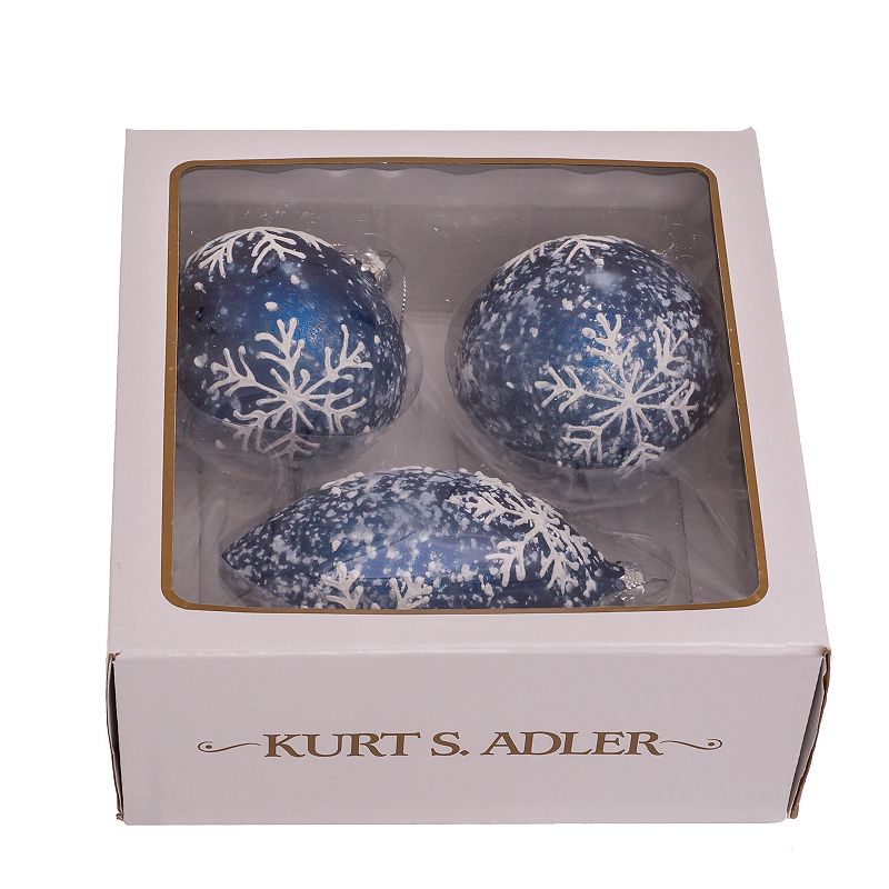 UPC 086131601910 product image for Kurt Adler 80MM Glass Ball, Onion, & Teardrop Ornaments with Snowflake 3-Piece S | upcitemdb.com