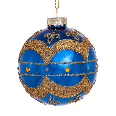 Shiny Navy Ball Christmas Ornament 6-piece Set