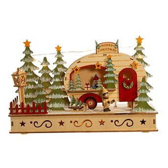 Light-Up Camping Scene Christmas Table Decor