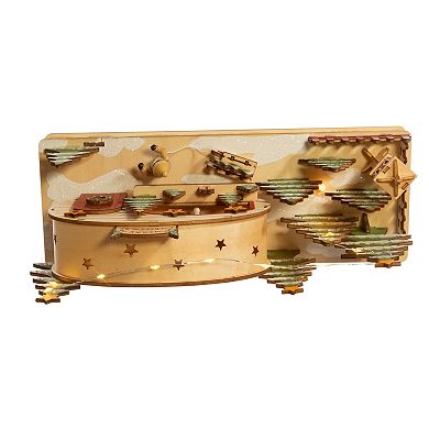 Light-Up Camping Scene Christmas Table Decor