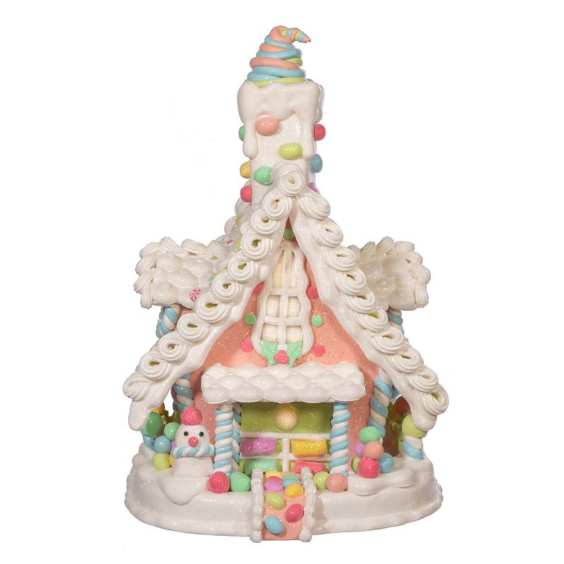 33411873 Light-Up Pastel Faux Gingerbread House Christmas T sku 33411873