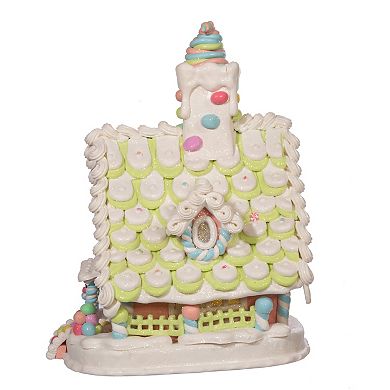 Light-Up Pastel Faux Gingerbread House Christmas Table Decor