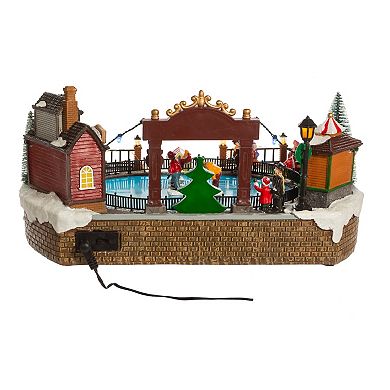 Kurt Adler 6.5-Inch LED Musical Ice Hockey Rink Table Piece