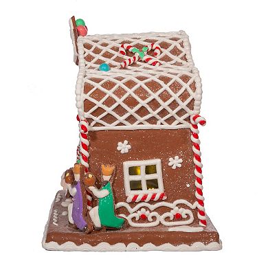 Light-Up Nativity Faux Gingerbread House Christmas Table Decor