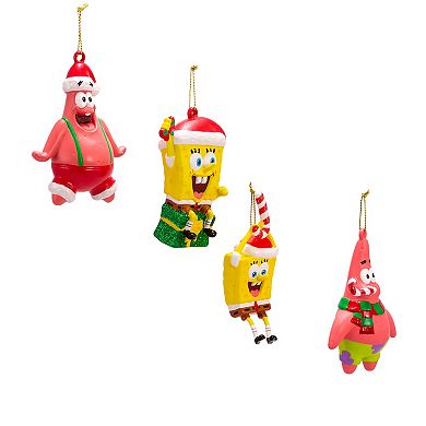 SpongeBob SquarePants & Patrick Christmas Ornament 4-piece Set